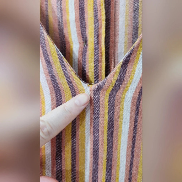 Madewell Womens Shift Dress Size XS Striped Linen Blend Buttons Euro Summer - Picture 4 of 7